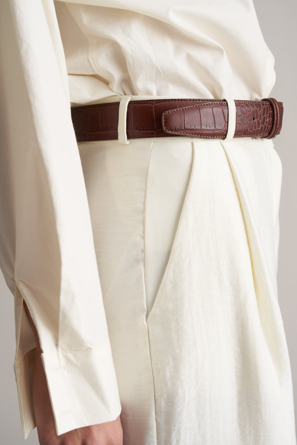 Azul Silky Wide Leg Pants Pearl