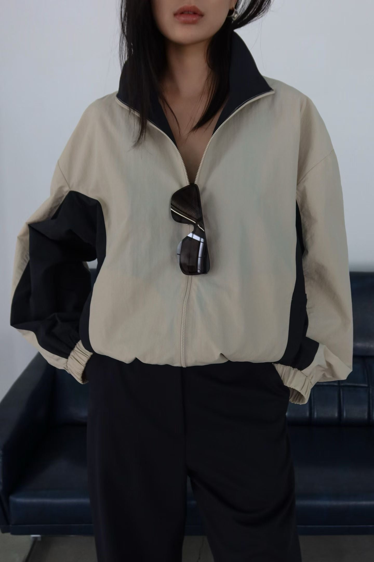Lori Duo Tone Technical Jacket Khaki/Black