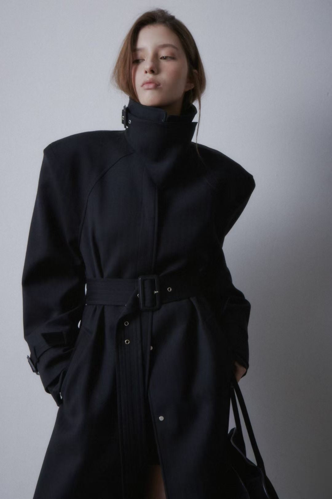 Miki Wool Trench Coat Onyx