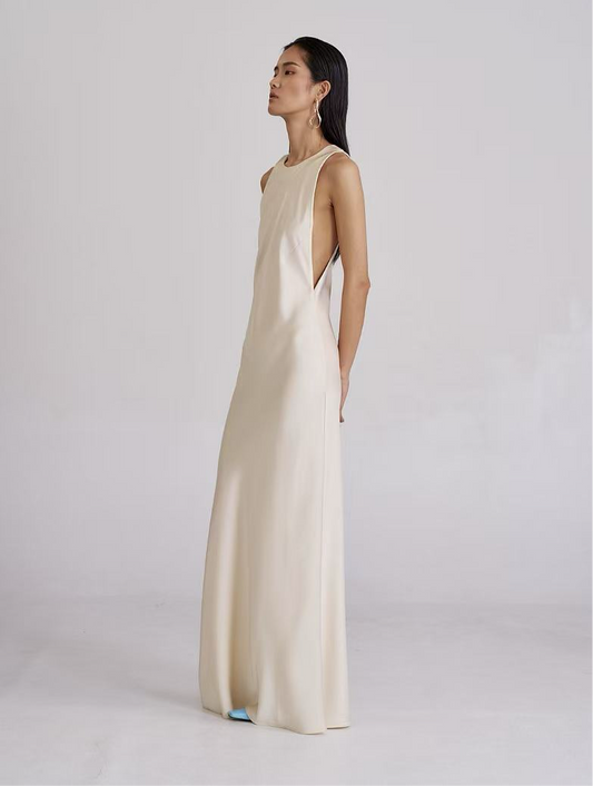 Kao Silky Sleeveless Maxi Dress Ivory
