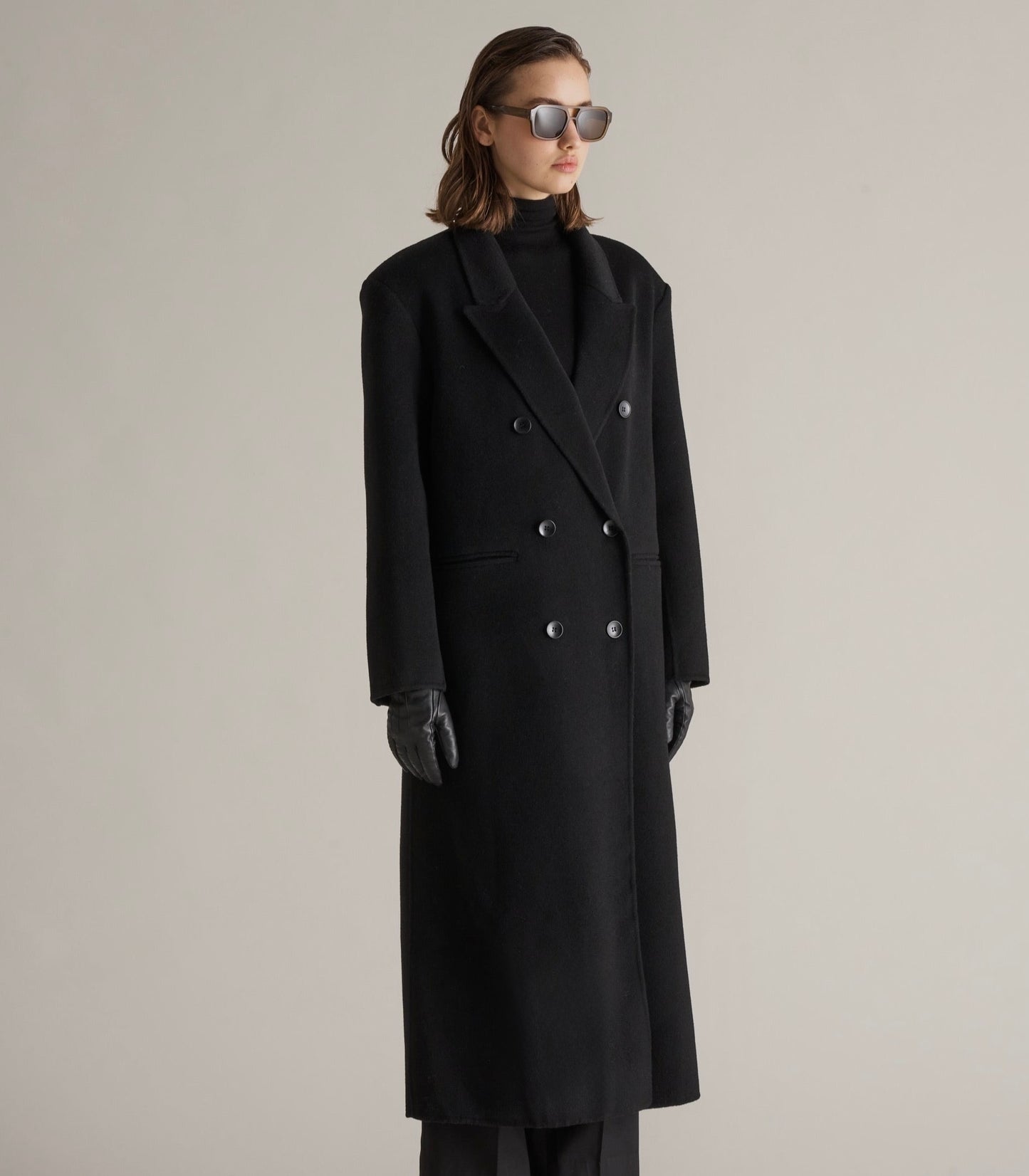 Claye Doublé Boyfriend Coat Onyx