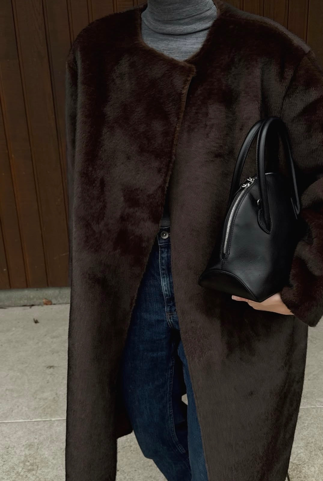 Mimi Faux Fur Coat Chocolate