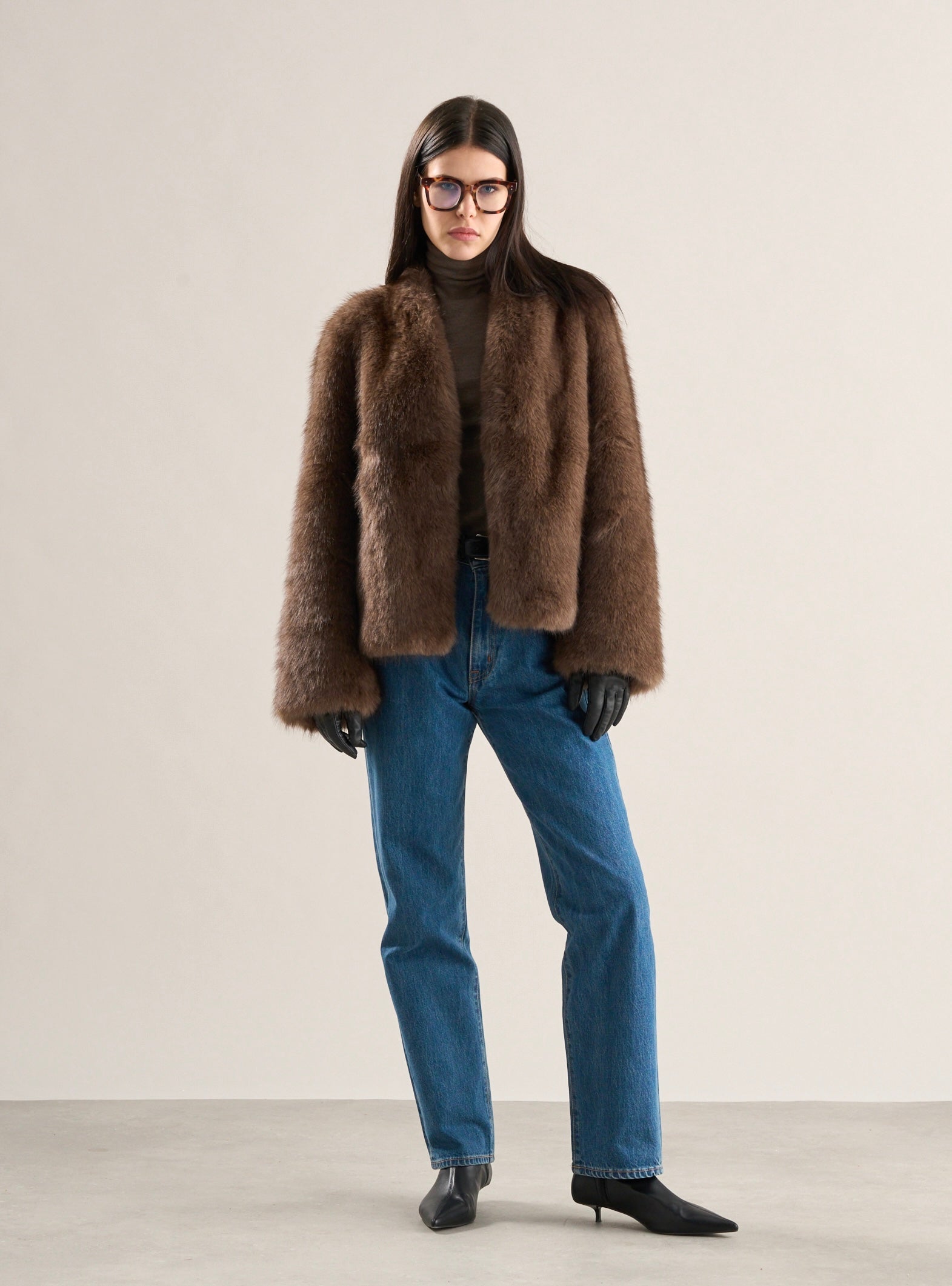 Lana Faux Fur Jacket Mocha