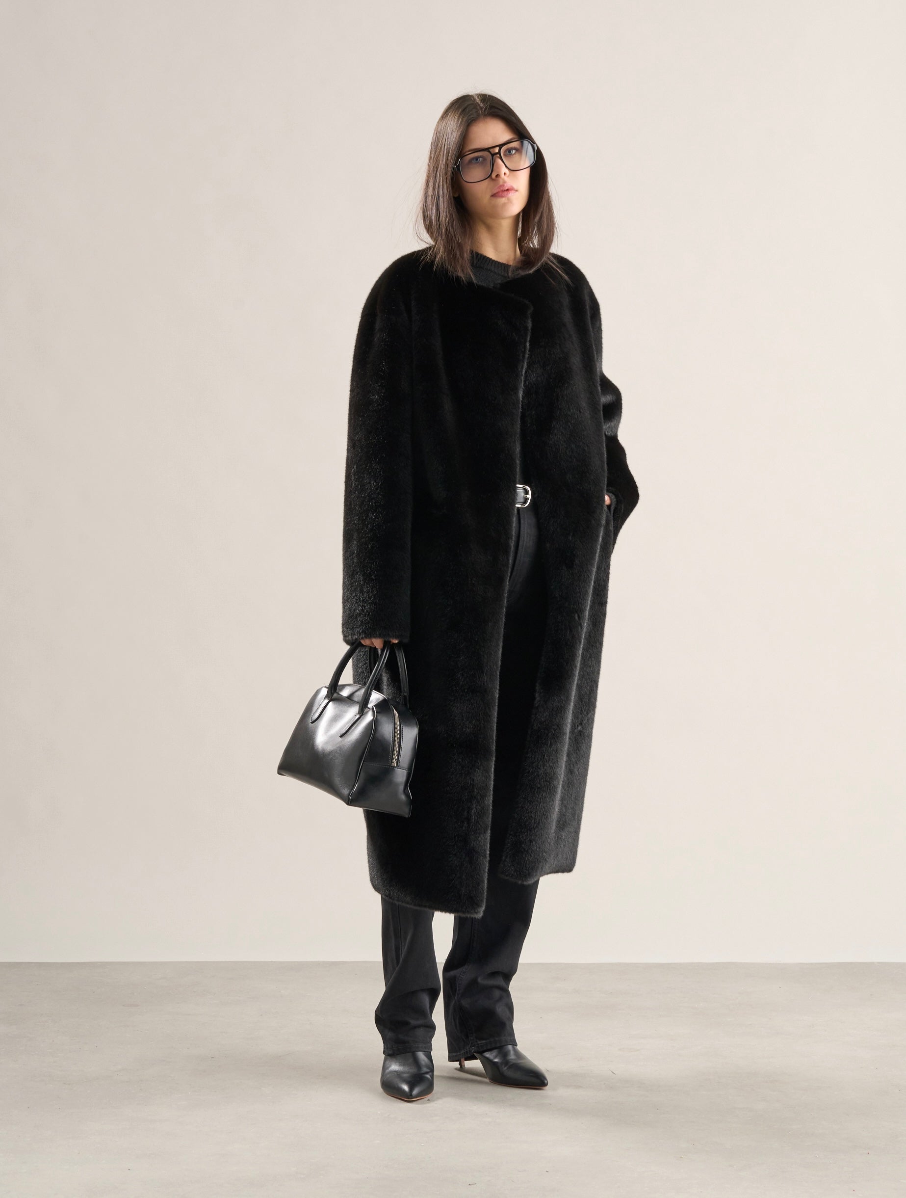 Mimi Faux Fur Coat Jet