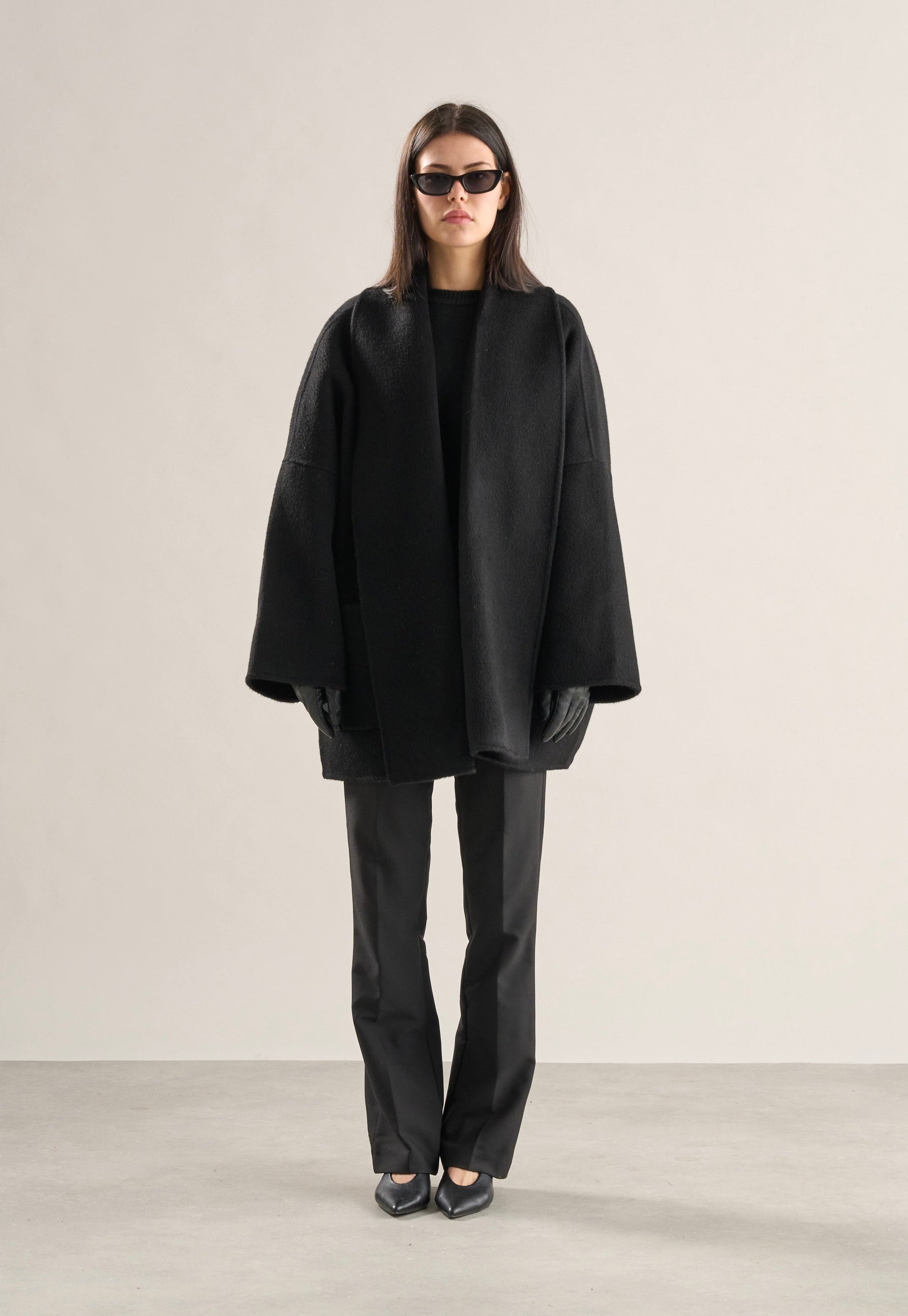 Meo Wool Cape Jacket Black
