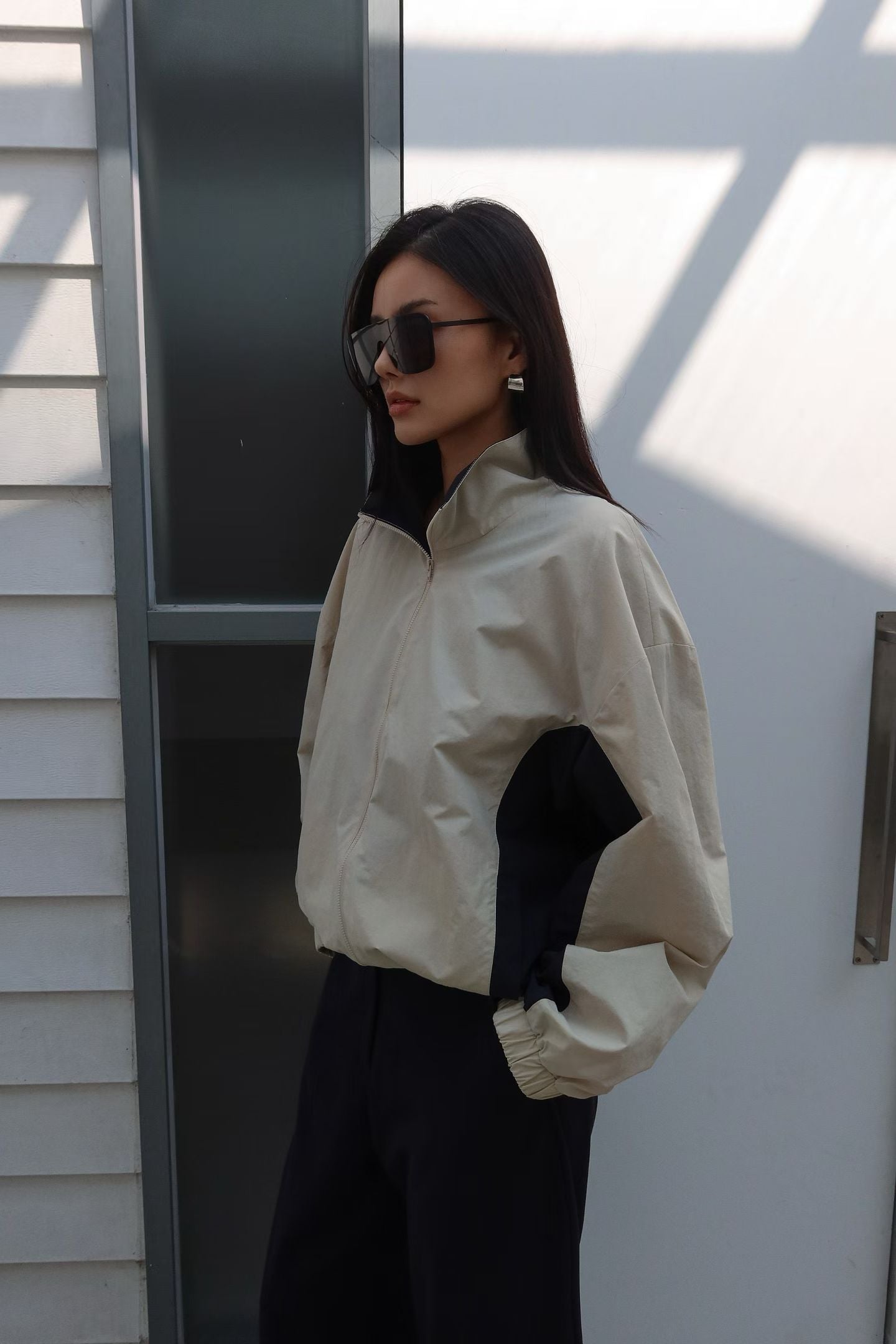 Lori Duo Tone Technical Jacket Khaki/Black