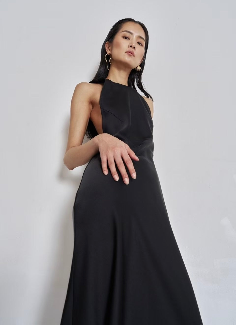 Kao Silky Sleeveless Maxi Dress Onyx