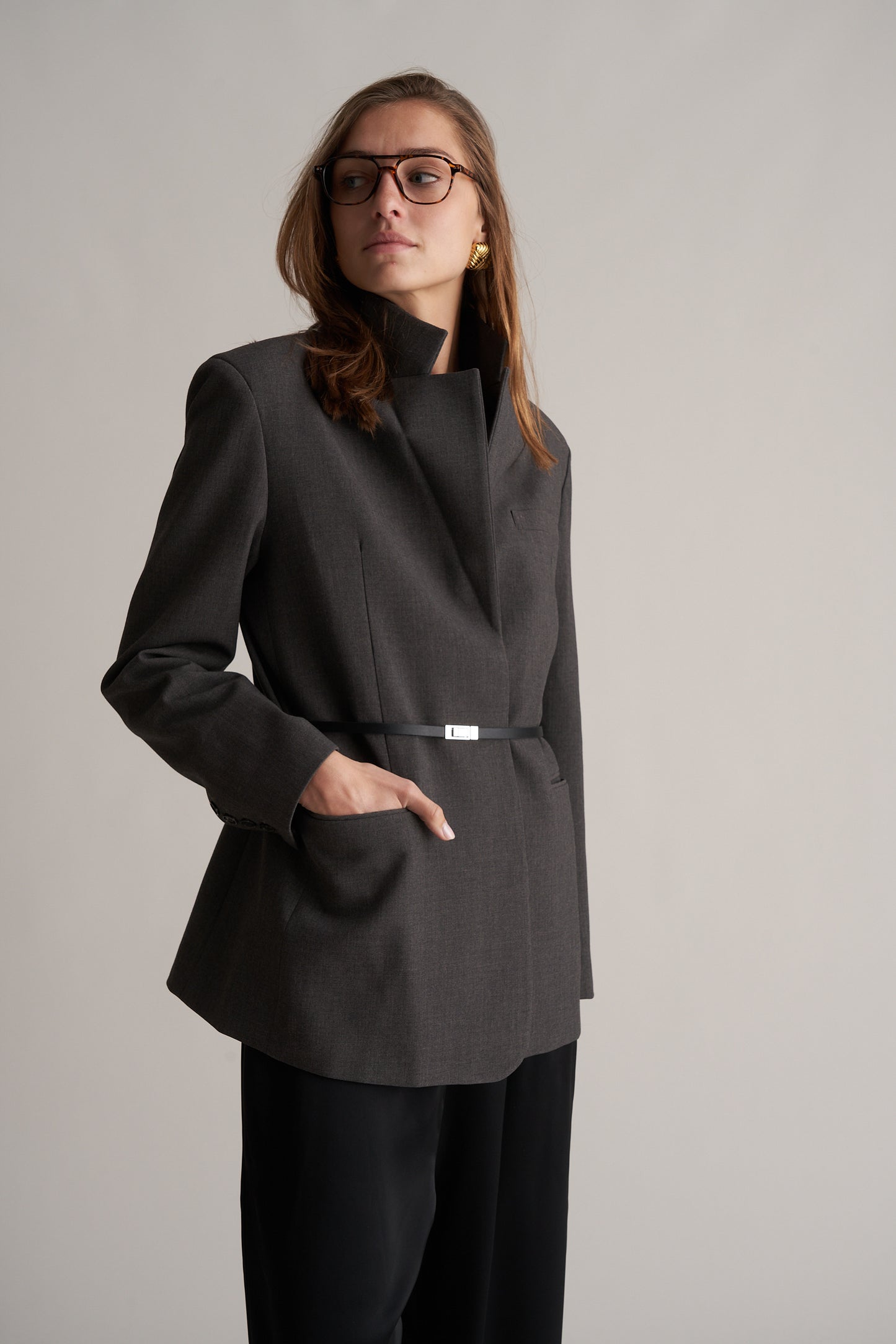 Kos Wool Blend Blazer Graphite