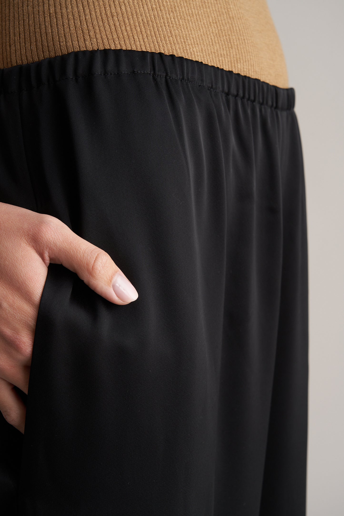Zax Silky Wide Leg Pants Onyx