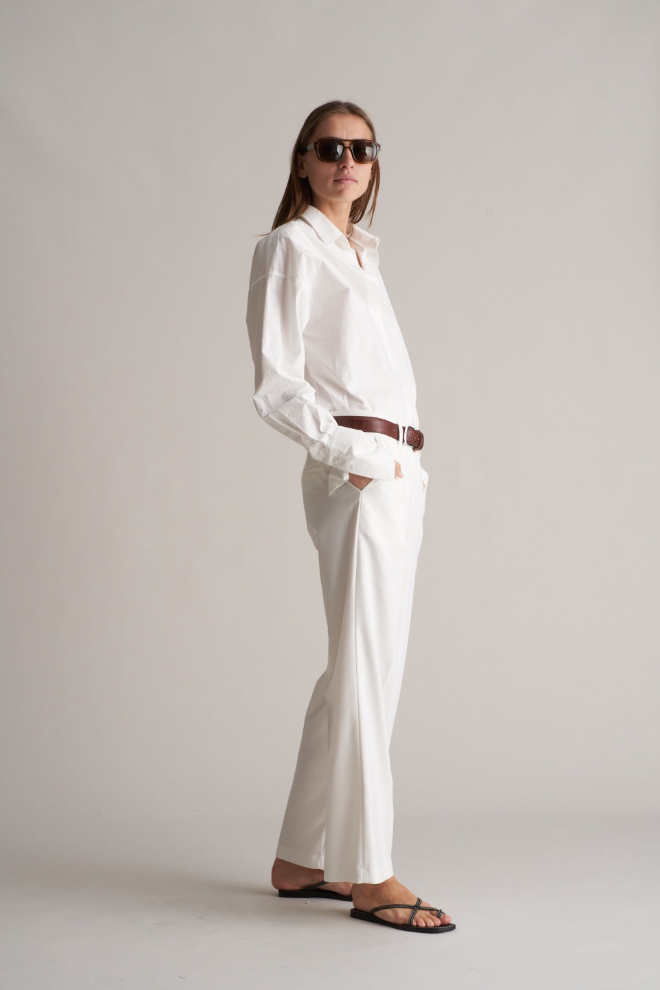 Malina Chino Trousers Optic White