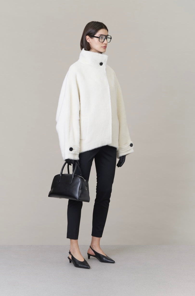 Ava Suri Alpaca Cape Jacket Ivory
