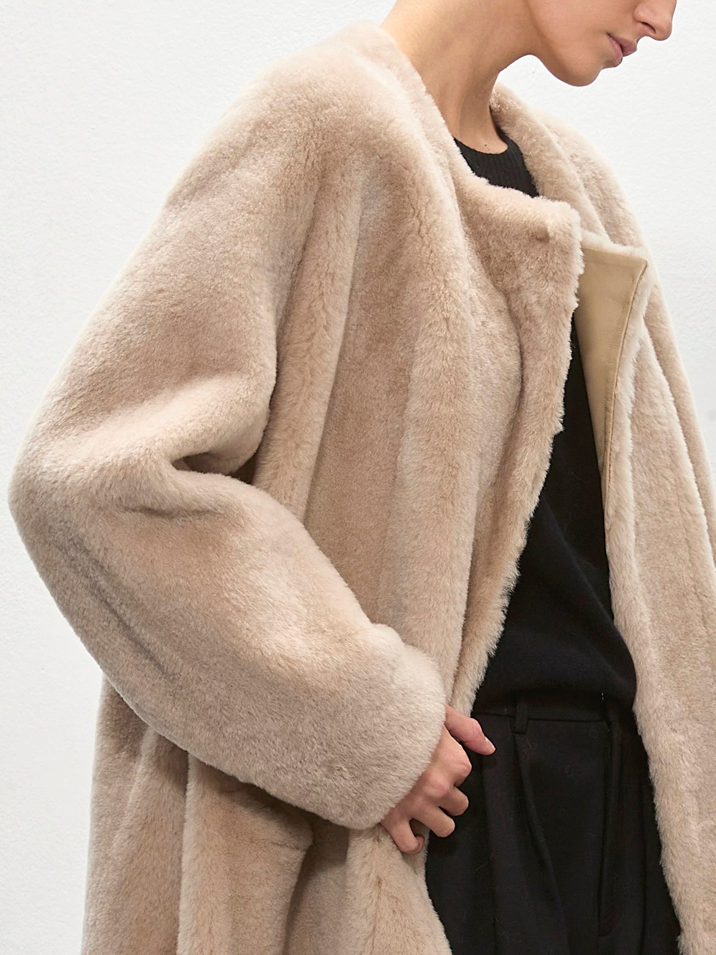 Luna Shearling Jacket Creme