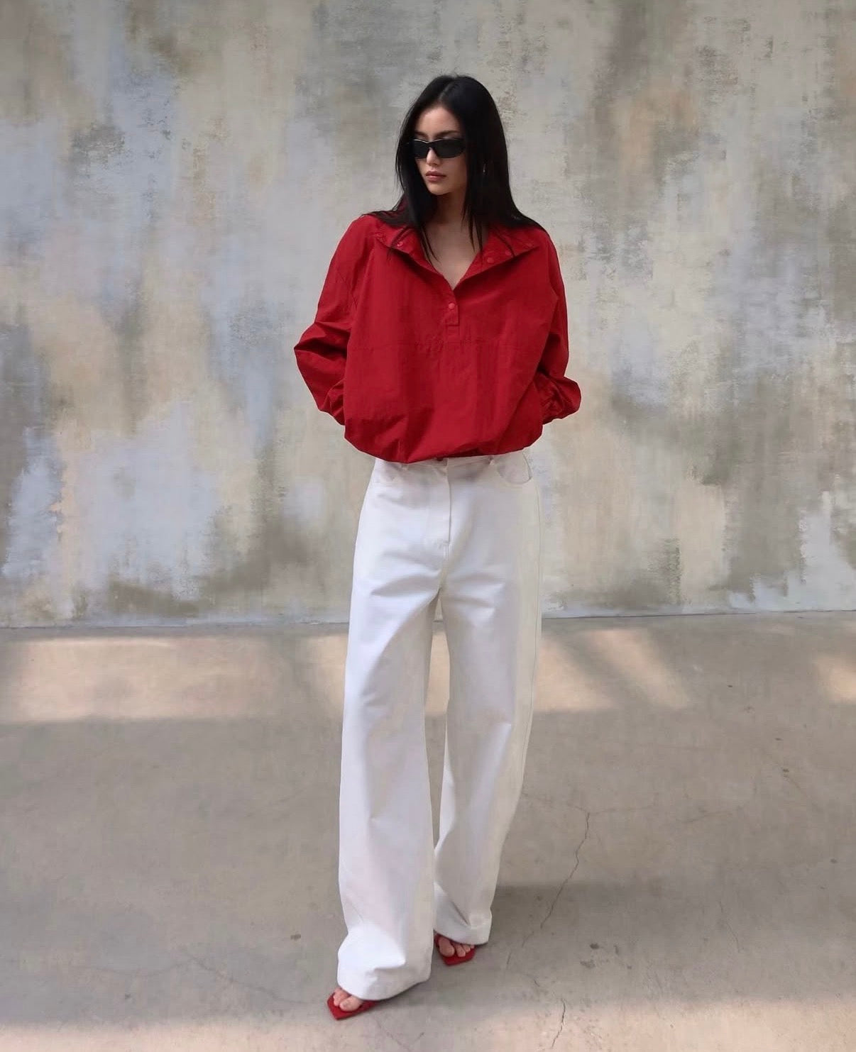 Flore Technical Windbreaker Red