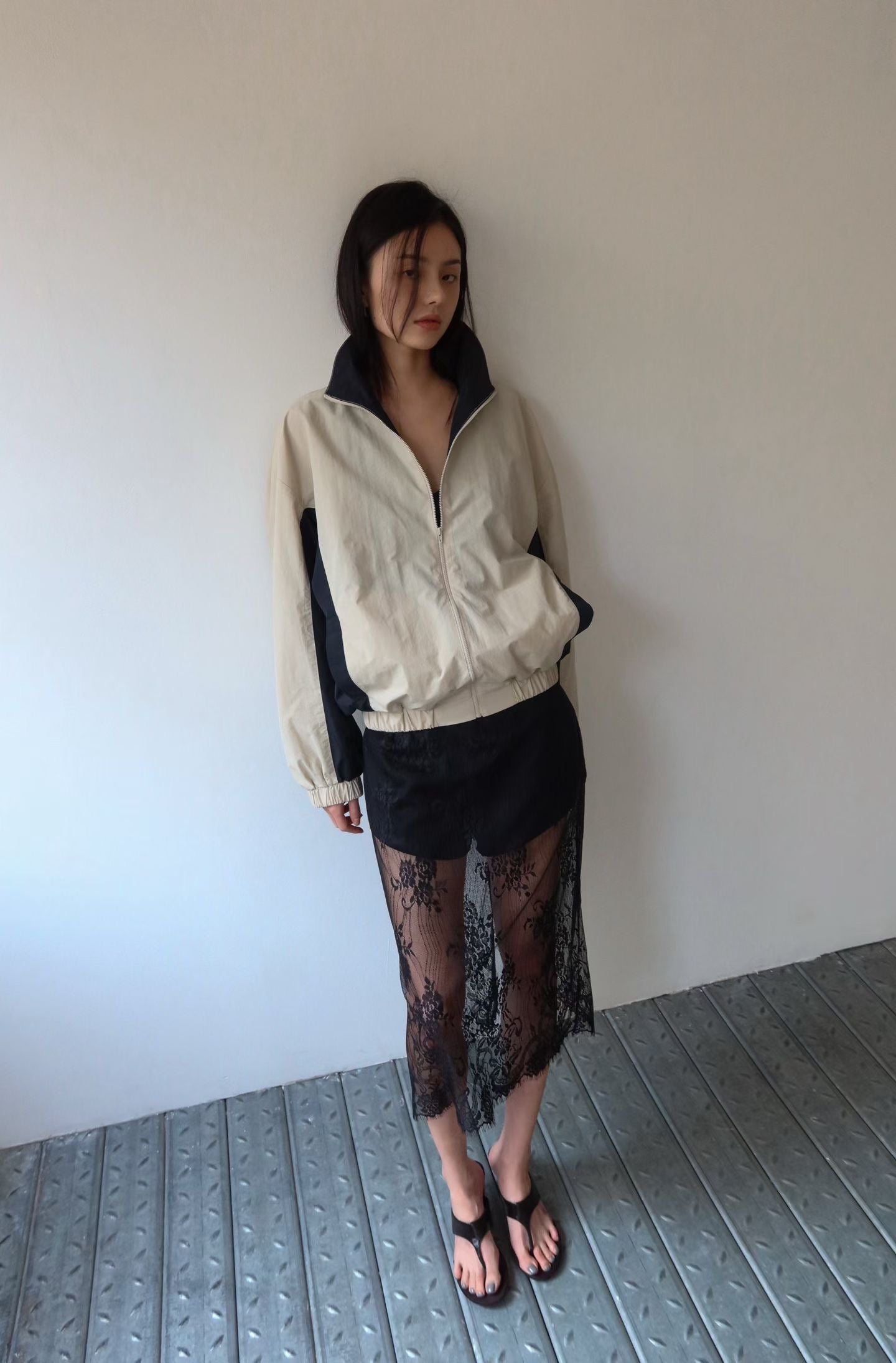 Lori Duo Tone Technical Jacket Khaki/Black