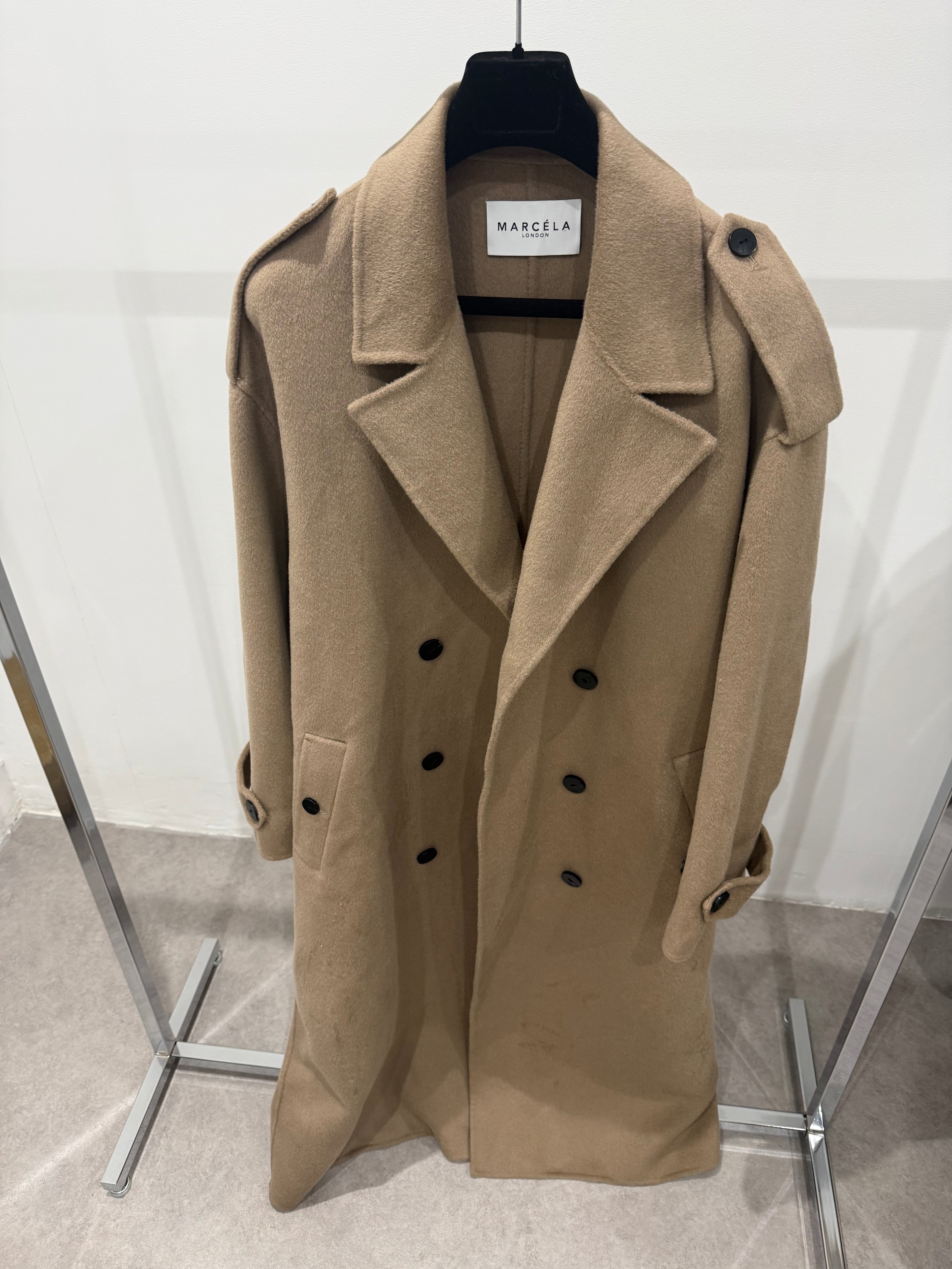 Wool Cashmere Trench Coat Soft Camel