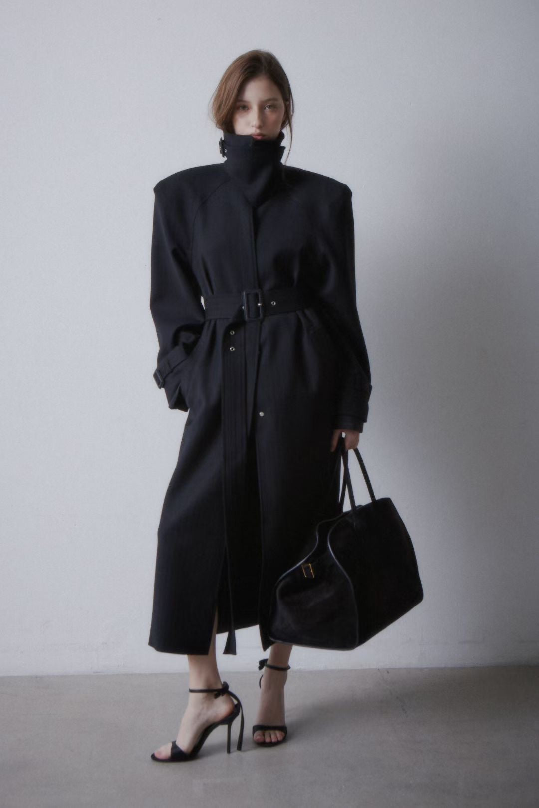 Miki Wool Trench Coat Onyx