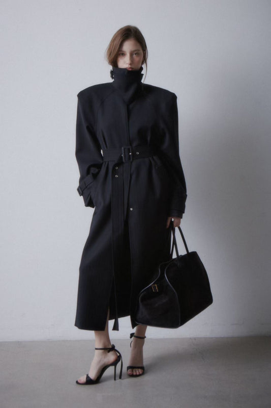 Miki Wool Trench Coat Onyx