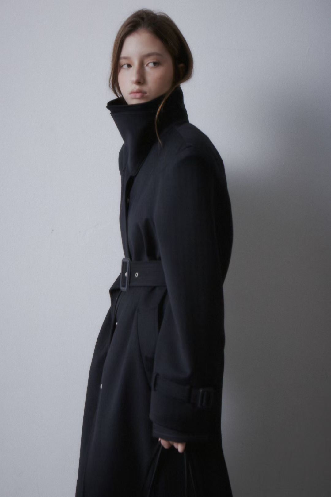 Miki Wool Trench Coat Onyx