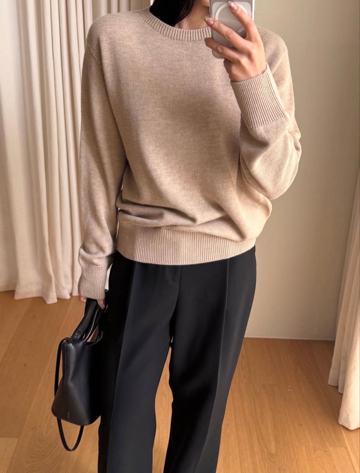 Ken Crew Neck Wool Knit Biscuit