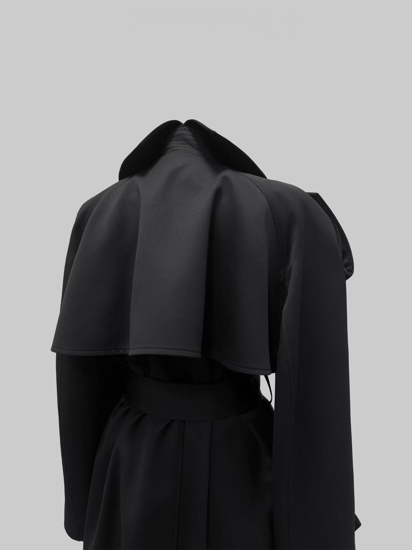 Moka Double Wool Trench Coat Onyx