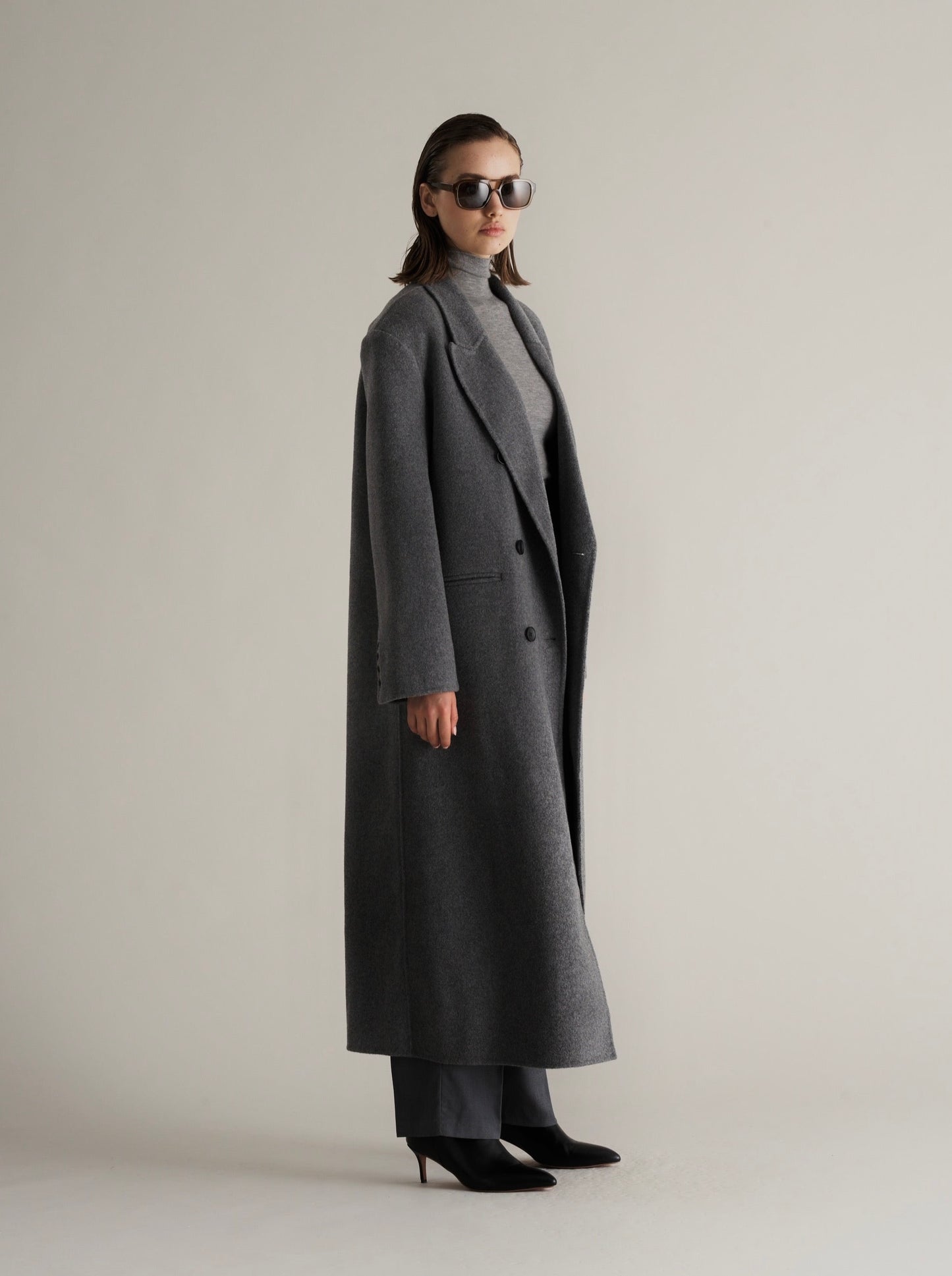 Claye Doublé Boyfriend Coat Graphite