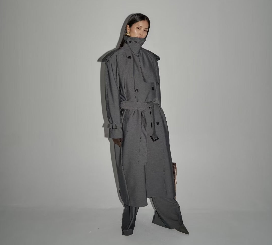 Jose Trench Coat Charcoal