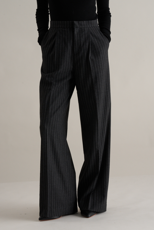 Tobi Wool Pinstripe Trousers