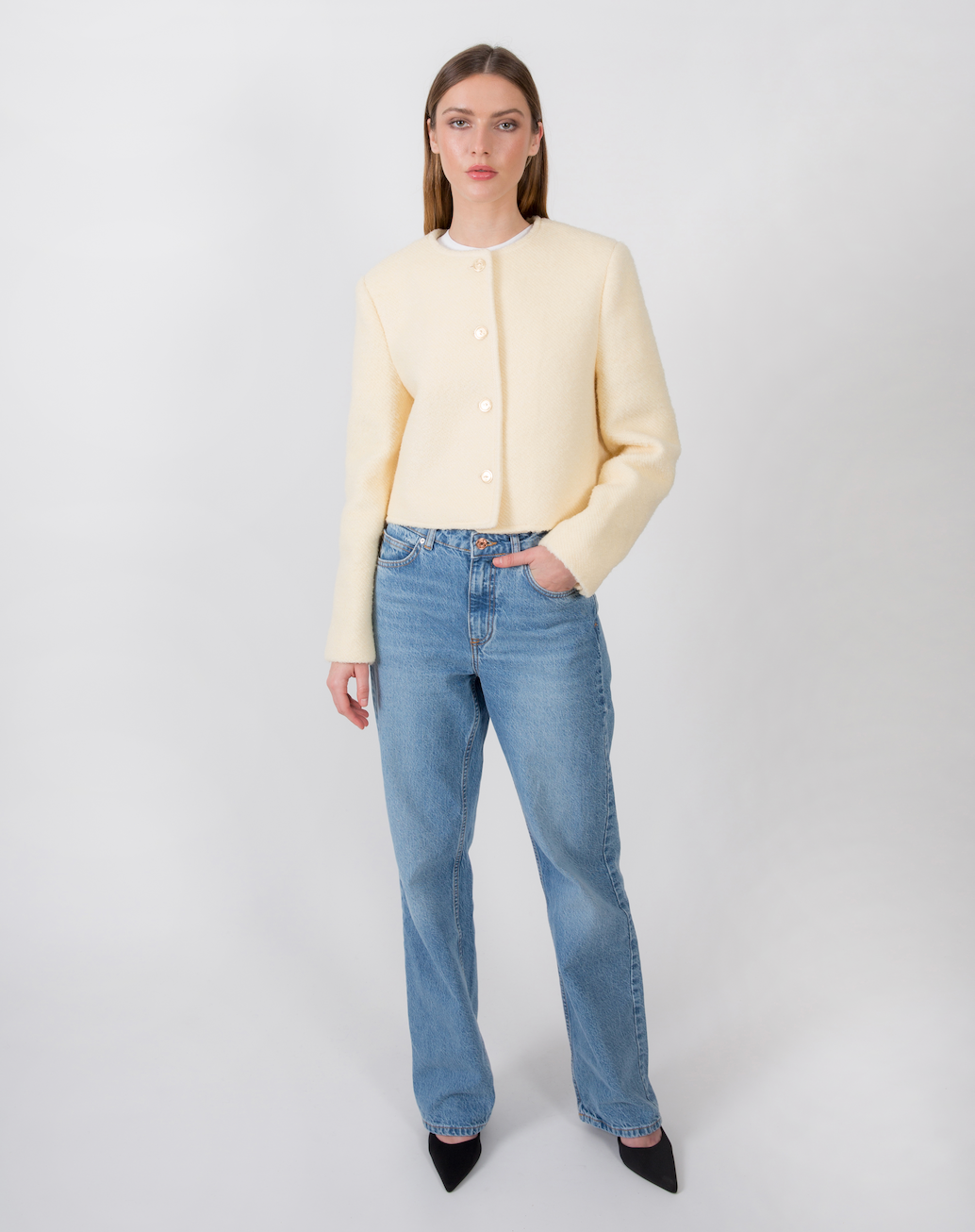 Cleo Wool Tweed Jacket Cashew