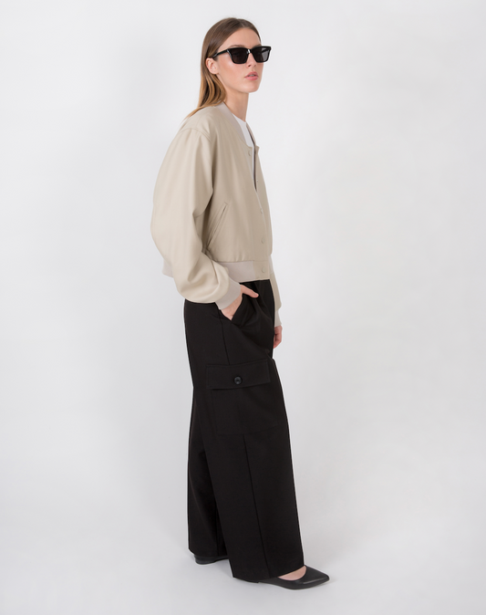 Mila Wool Twill Bomber Beige