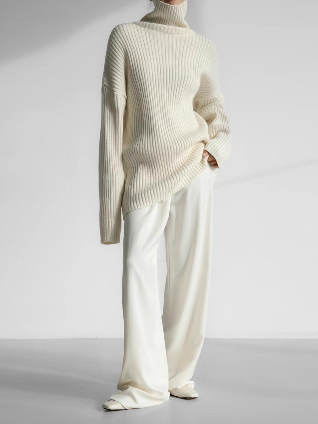 Zax Silky Wide Leg Pants Blanc