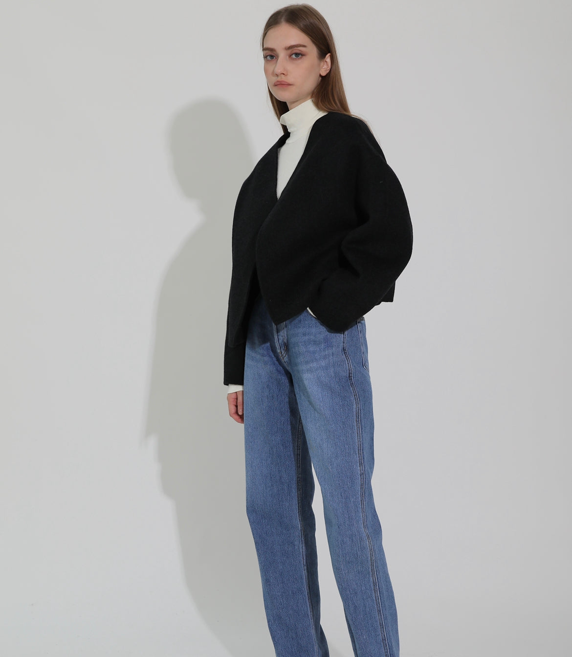 Tol Wool Jacket with Scarf Onyx