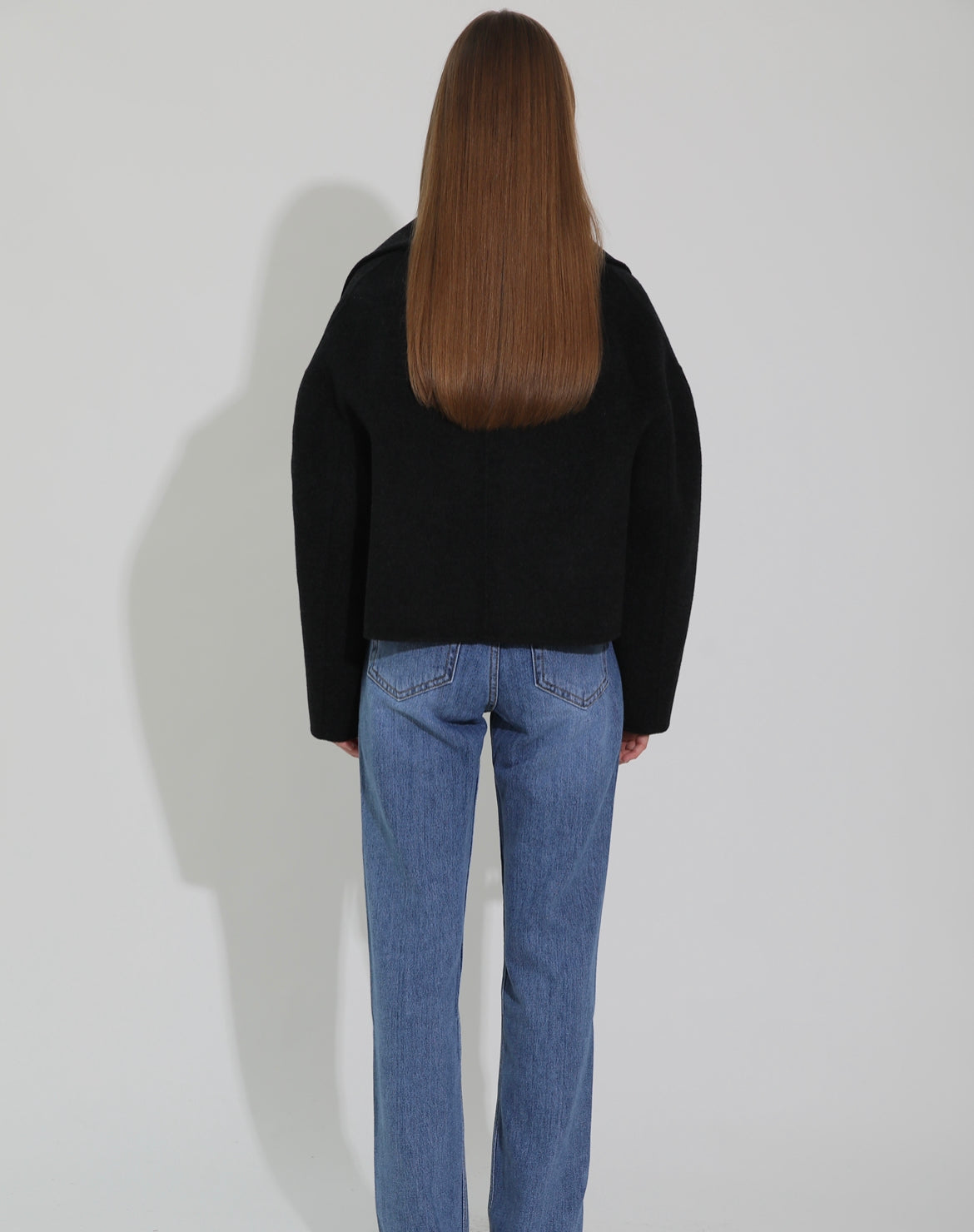 Tol Wool Jacket with Scarf Onyx