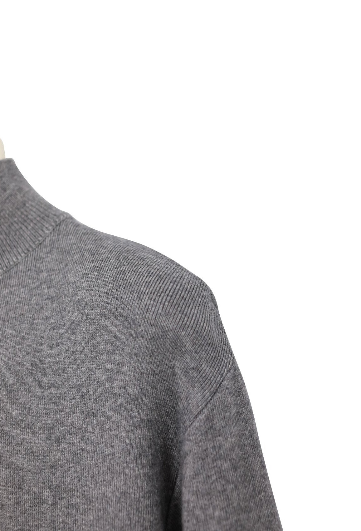 Signature High Neck Wool Slit Dress Graphite