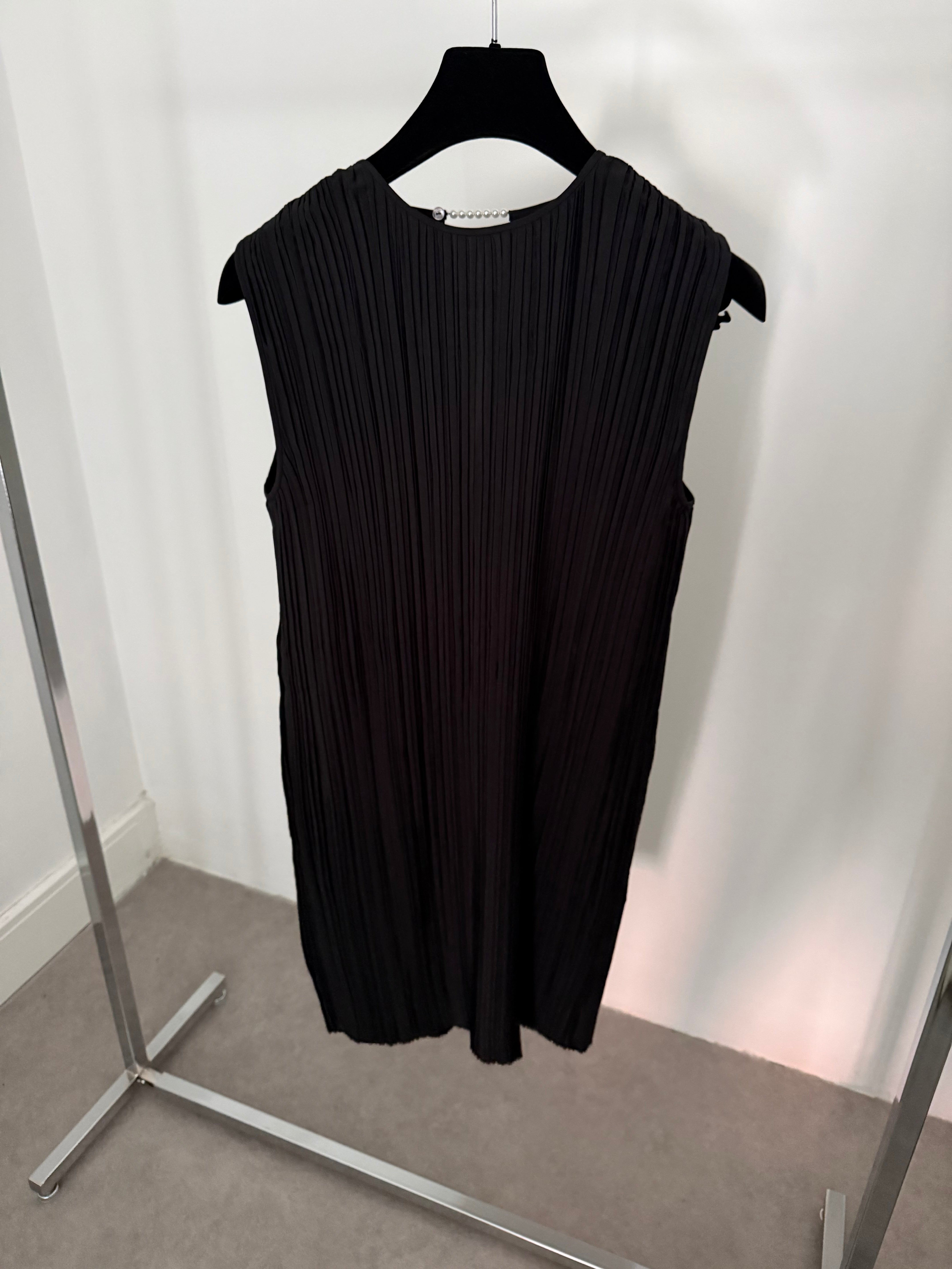 Silk Plisse Tunic Black