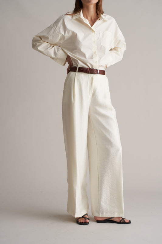 Azul Silky Wide Leg Pants Pearl