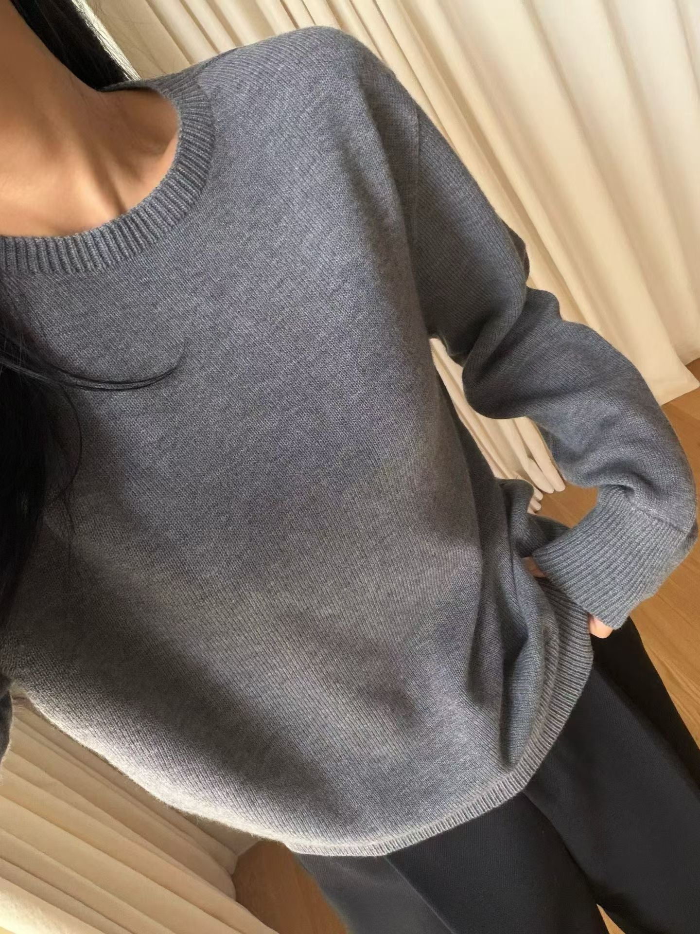Ken Crew Neck Wool Knit Grey