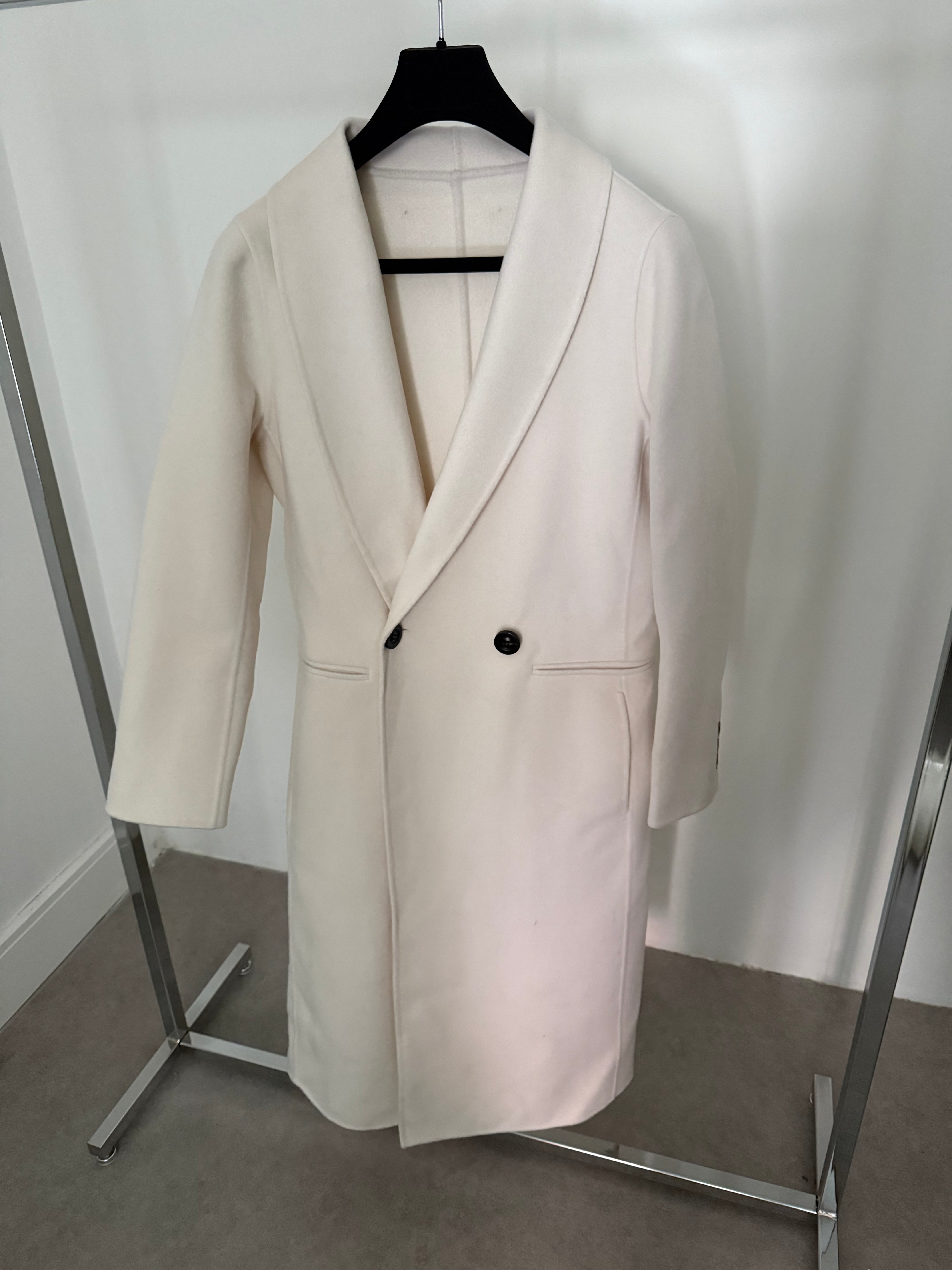 Shawl Button Coat Cream
