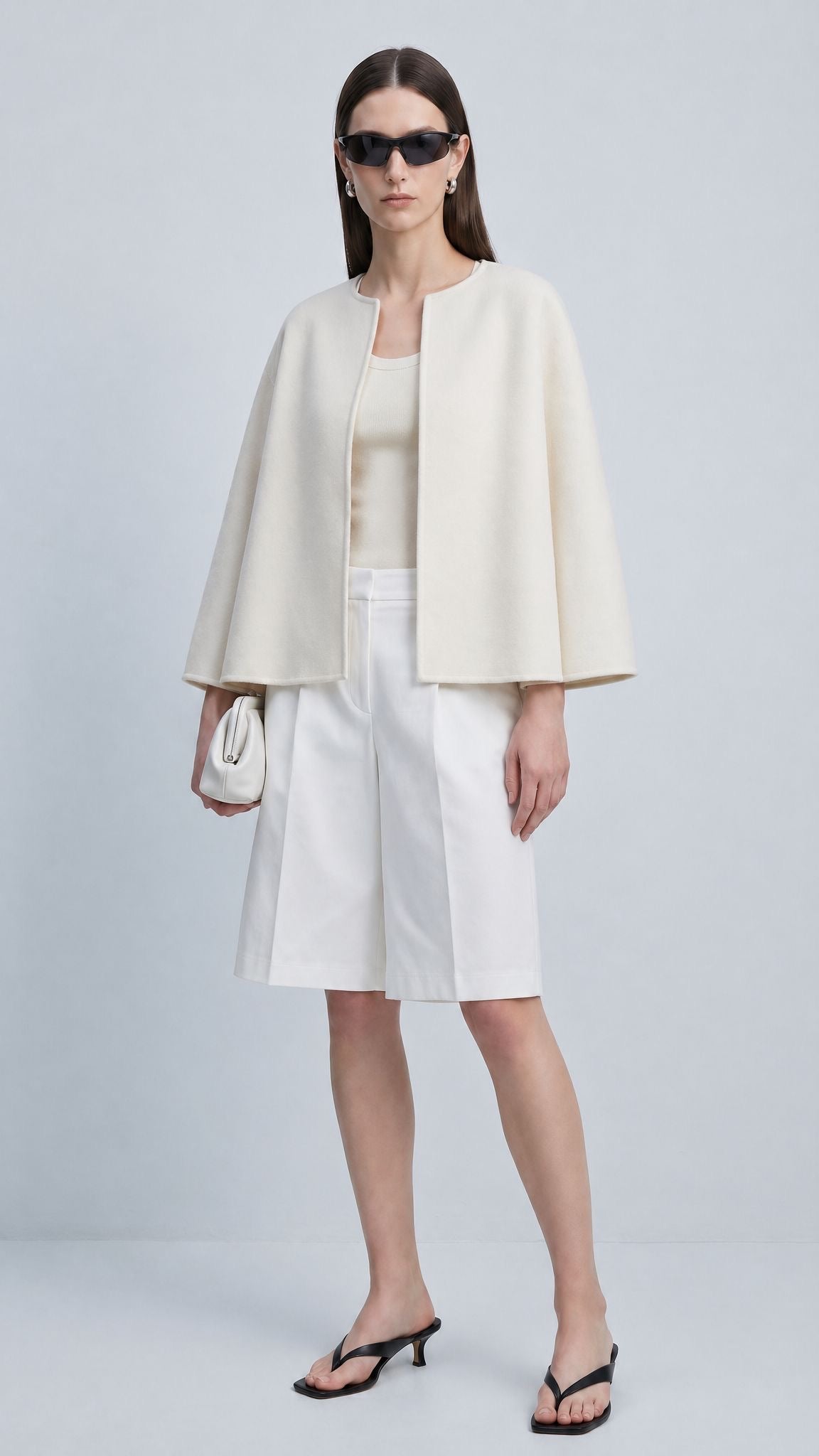 Ana Wool Cape Jacket Cloud