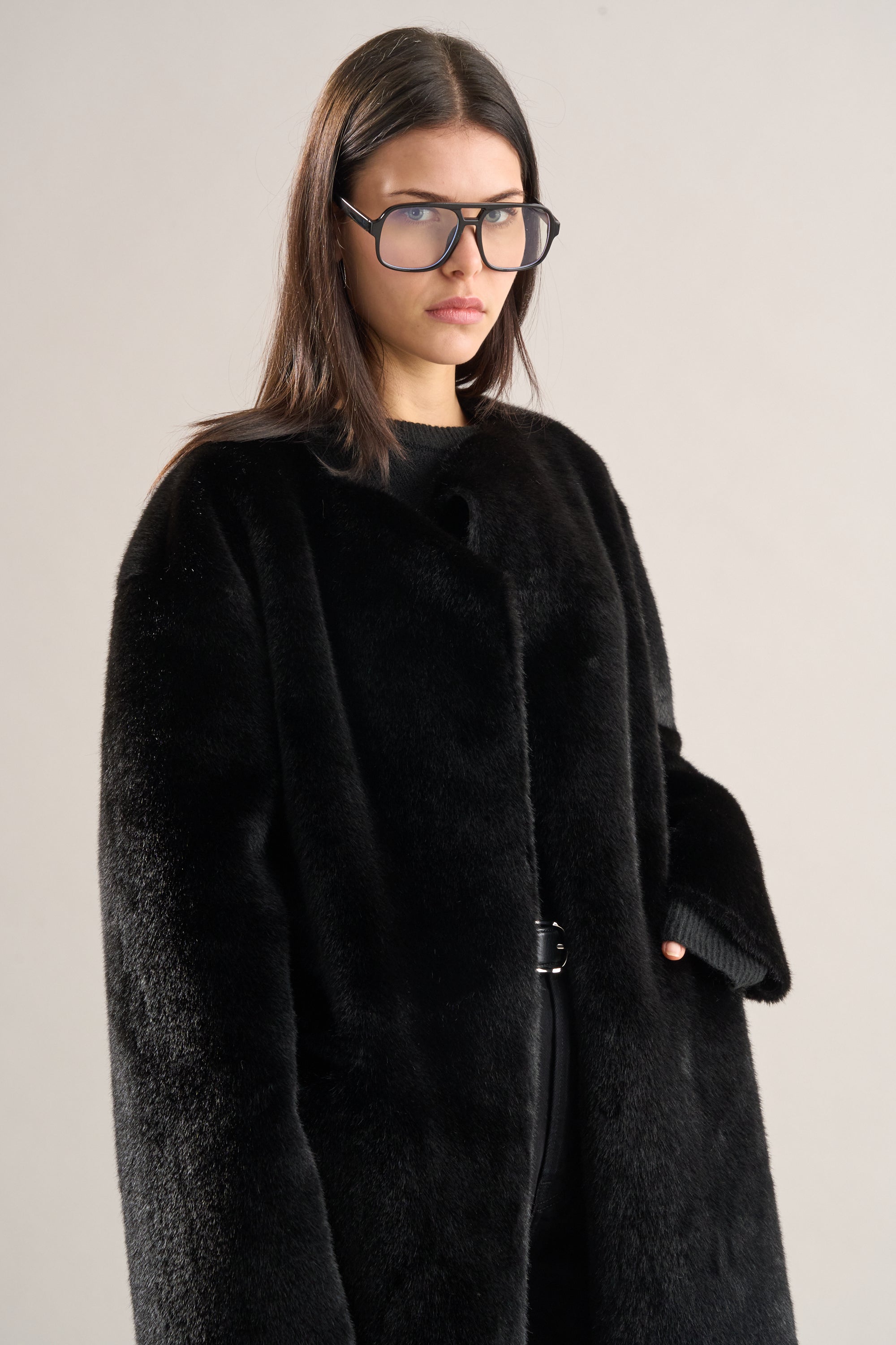 Mimi Faux Fur Coat Jet