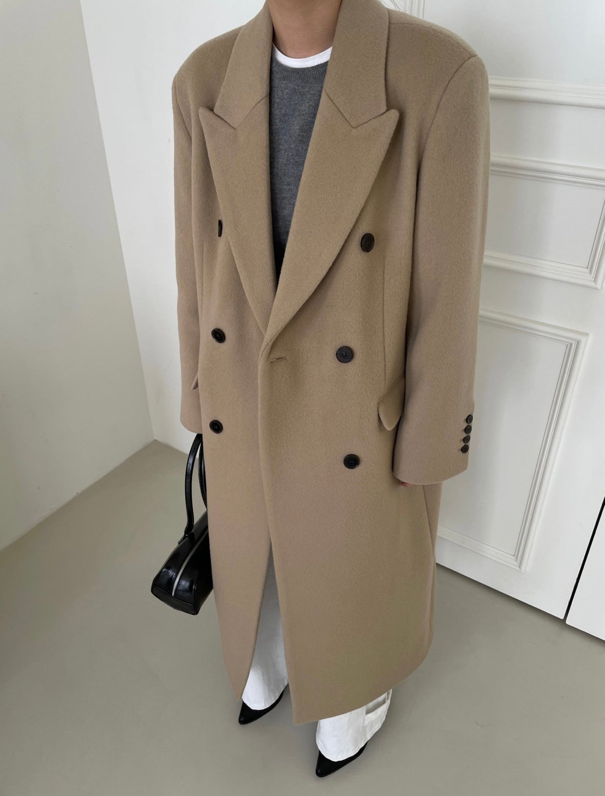 Banie Wool Boyfriend Coat Dune