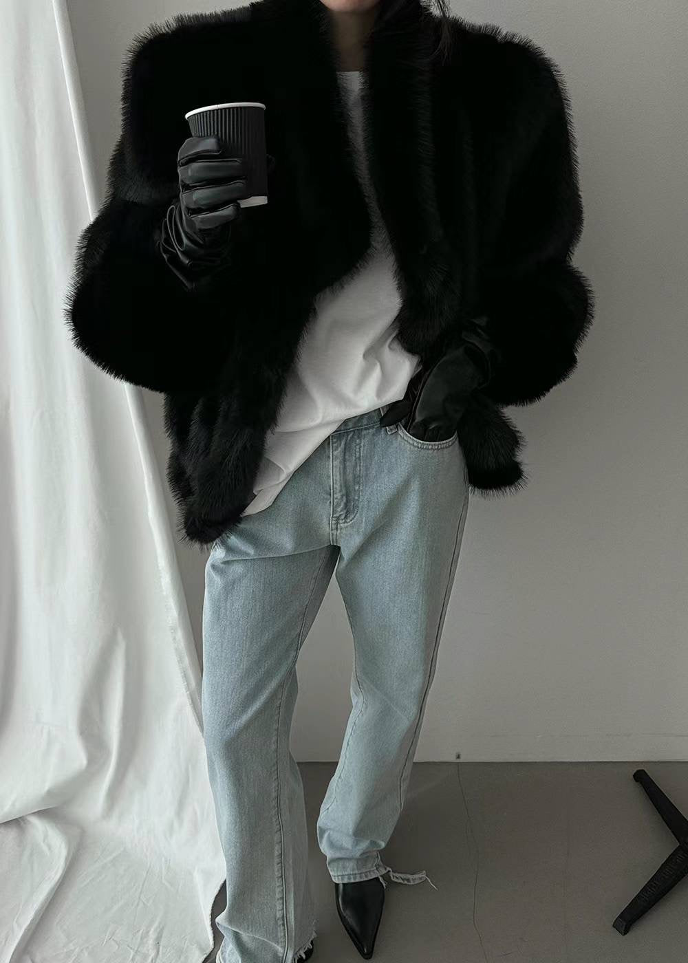 Lui Faux Fur Jacket Onyx