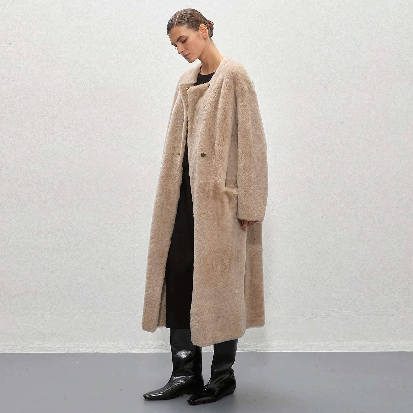 Luna Shearling Jacket Creme