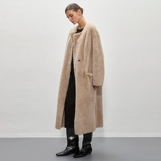 Luna Shearling Jacket Creme