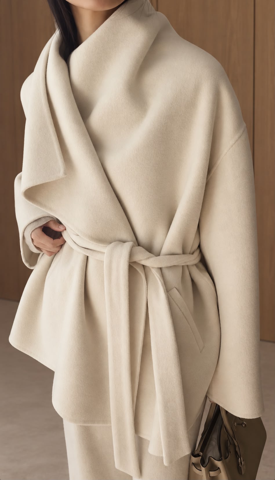 Leesa Cashmere Blend Wrap Jacket Chantilly