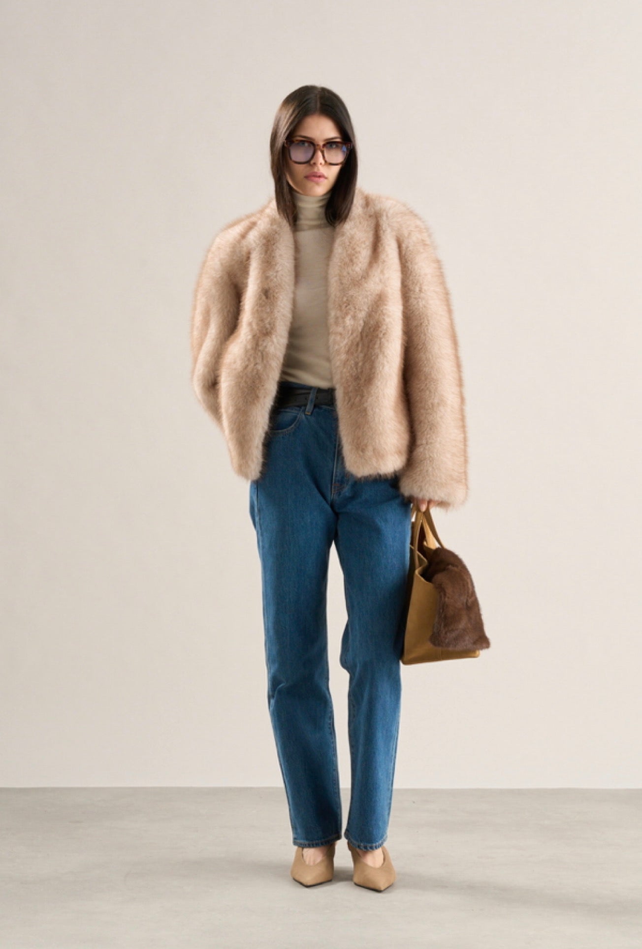 Lana Faux Fur Jacket Crema