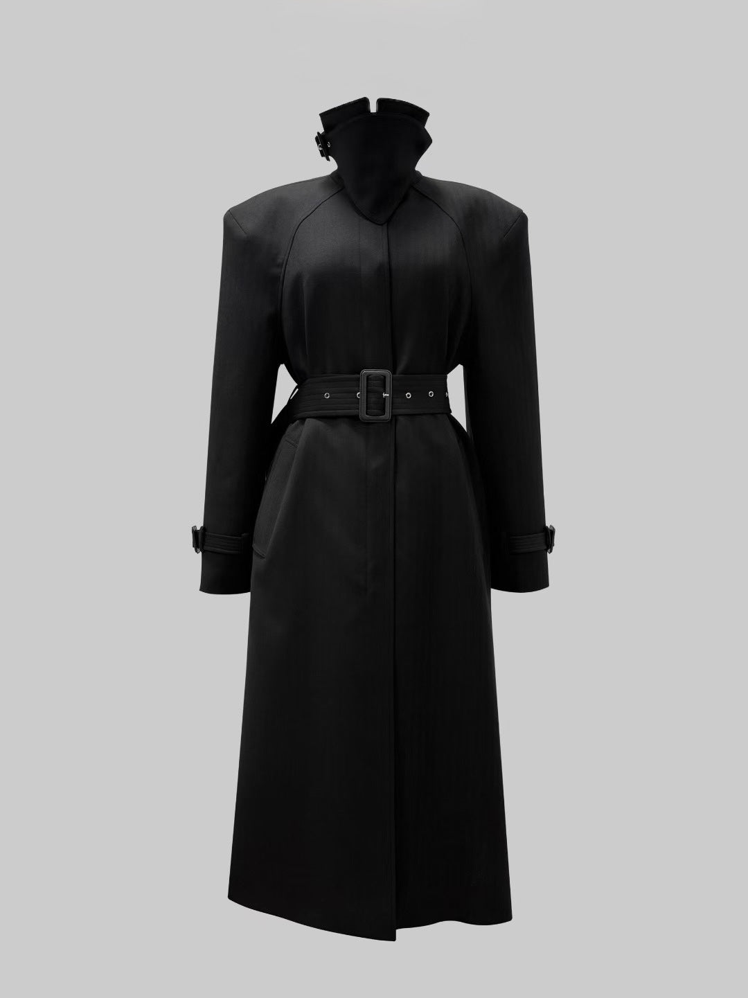 Miki Wool Trench Coat Onyx