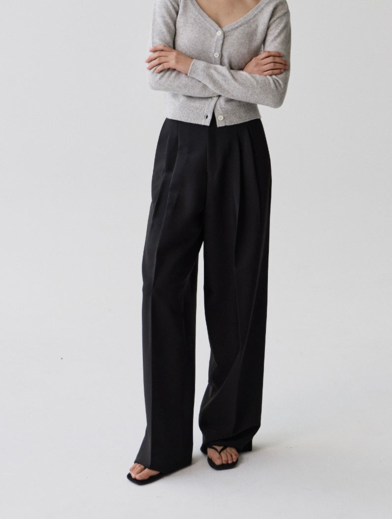 Nola Double Pintuck Trousers Onyx