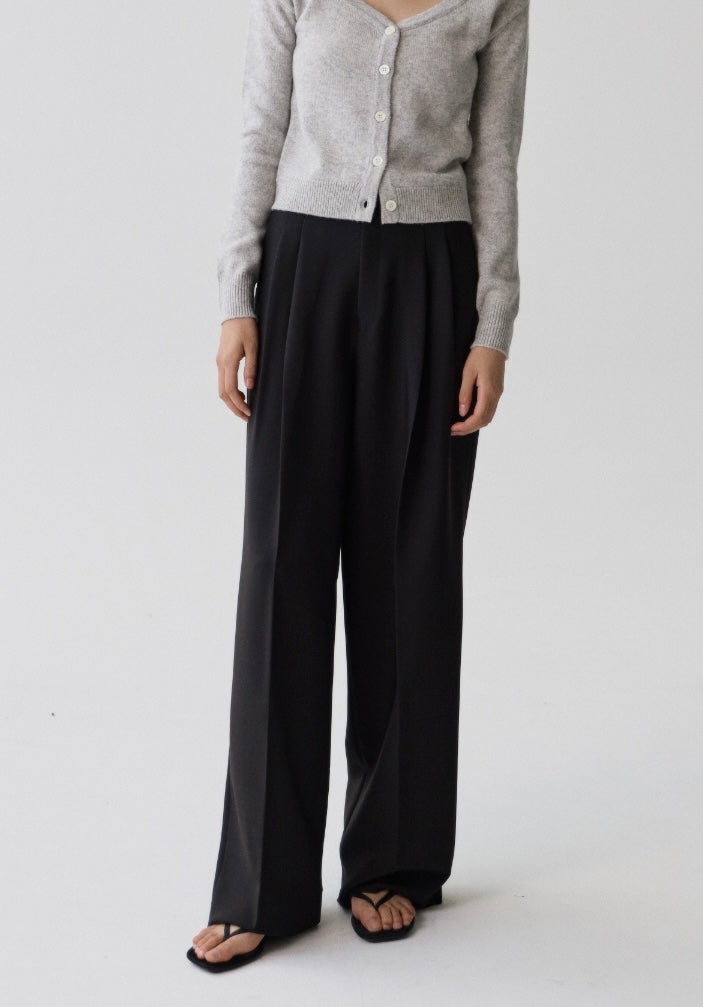 Nola Double Pintuck Trousers Onyx