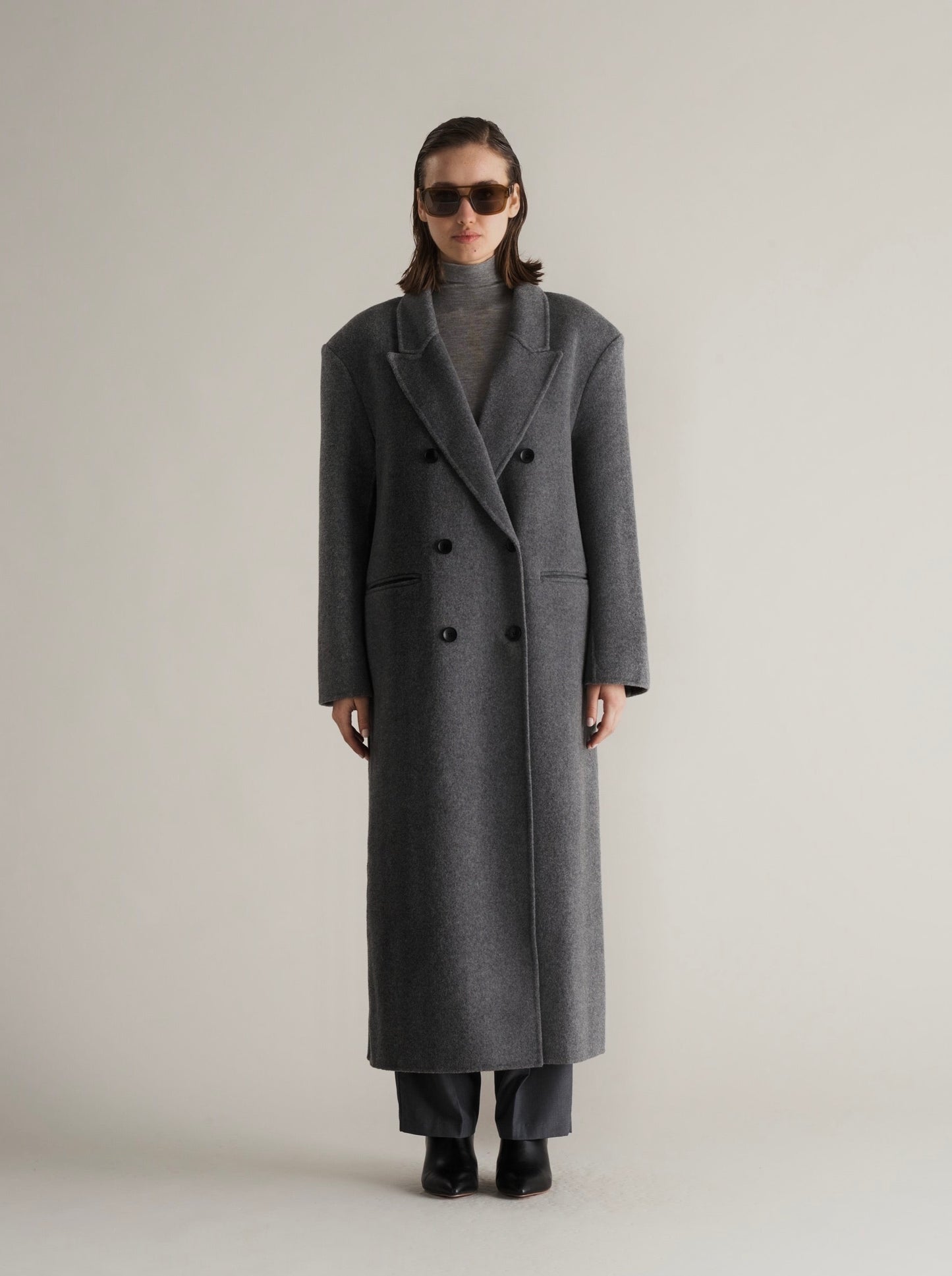 Claye Doublé Boyfriend Coat Graphite