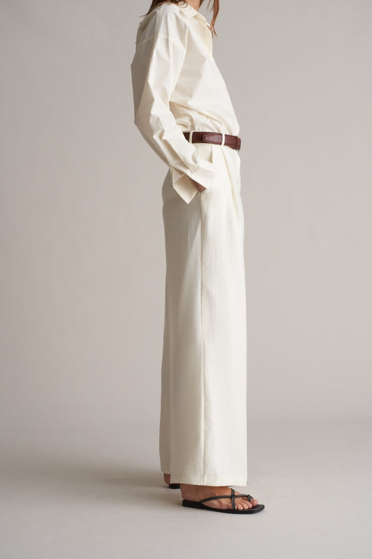 Azul Silky Wide Leg Pants Pearl